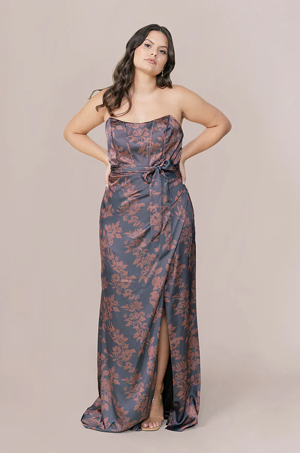 Amara Satin Floral Print Dress | Made To Order - Image 10