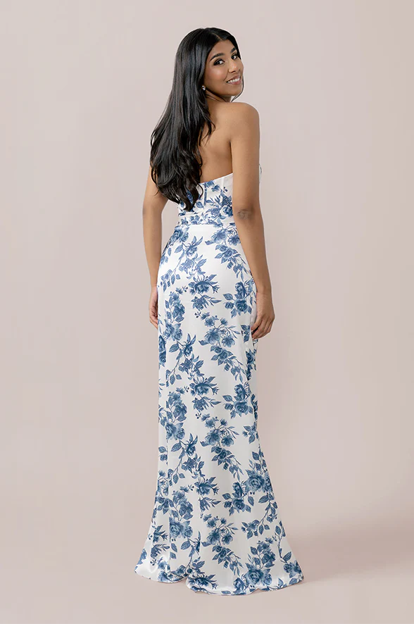 Amara Satin Floral Print Dress | Made To Order - Image 17