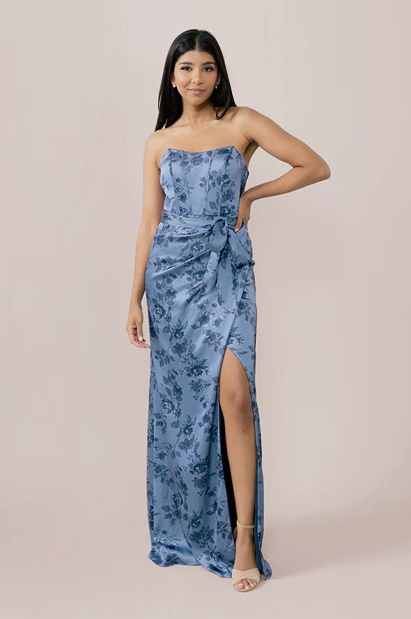 Amara Satin Floral Print Dress | Made To Order - Image 20