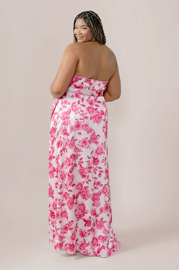 Amara Satin Floral Print Dress | Made To Order - Image 23