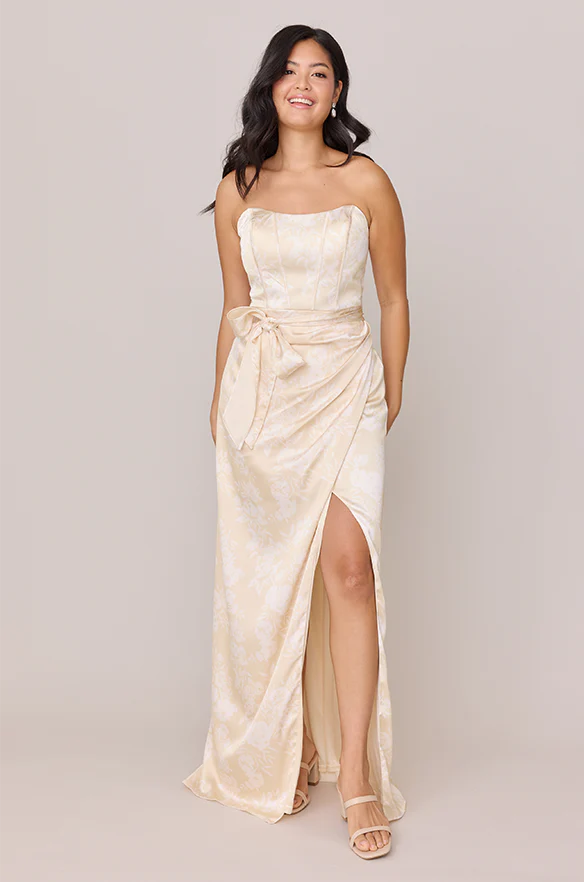 Amara Satin Floral Print Dress | Made To Order - Image 33