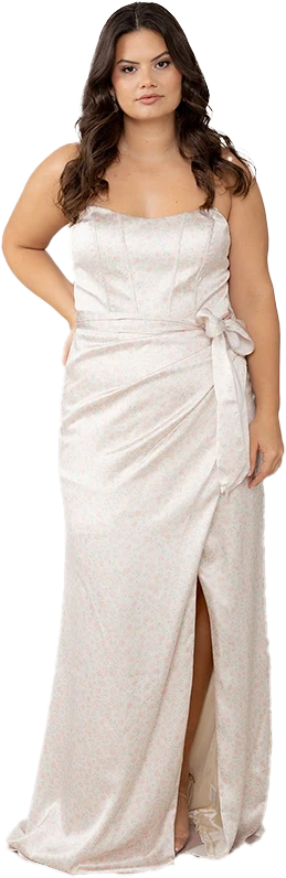 Amara Satin Floral Print Dress | Made To Order - Image 51