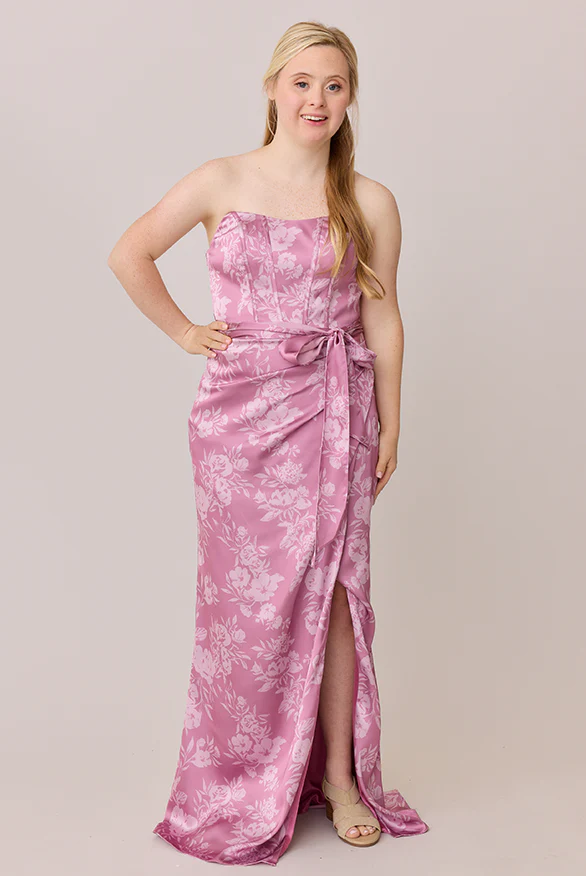 Amara Satin Floral Print Dress | Made To Order - Image 56
