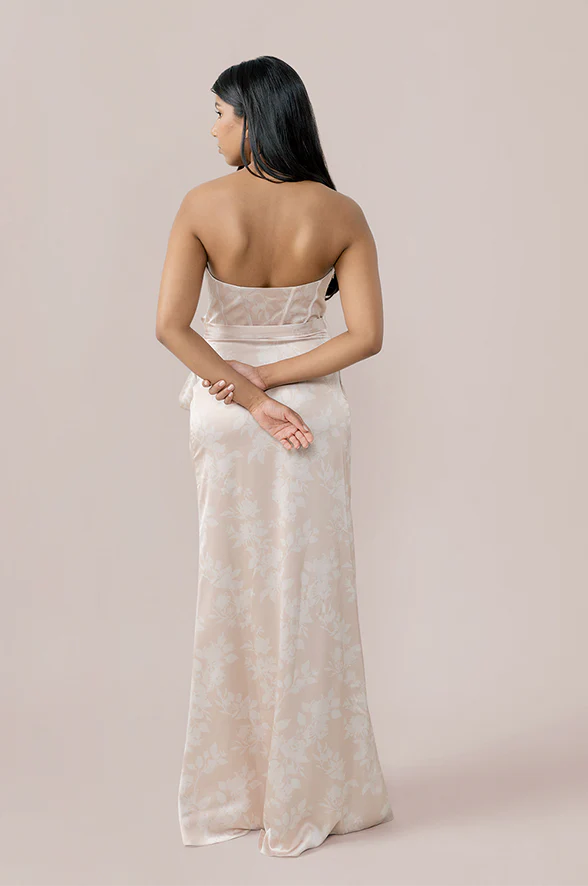Amara Satin Floral Print Dress | Made To Order - Image 7