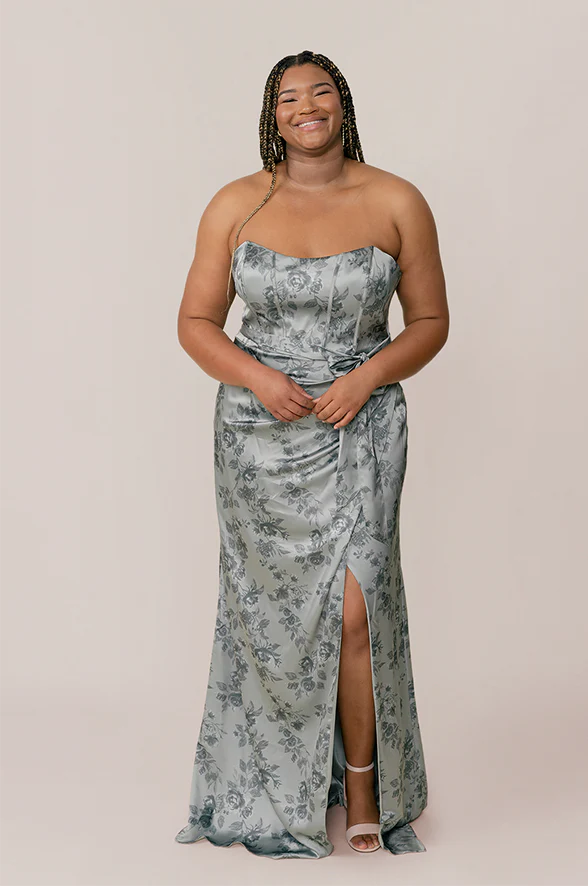 Amara Satin Floral Print Dress | Made To Order - Image 8