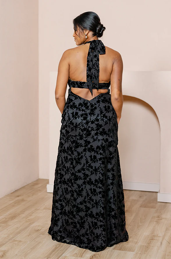Athena Floral Burnout Velvet Dress | Made To Order - Image 20
