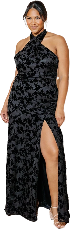 Athena Floral Burnout Velvet Dress | Made To Order - Image 27