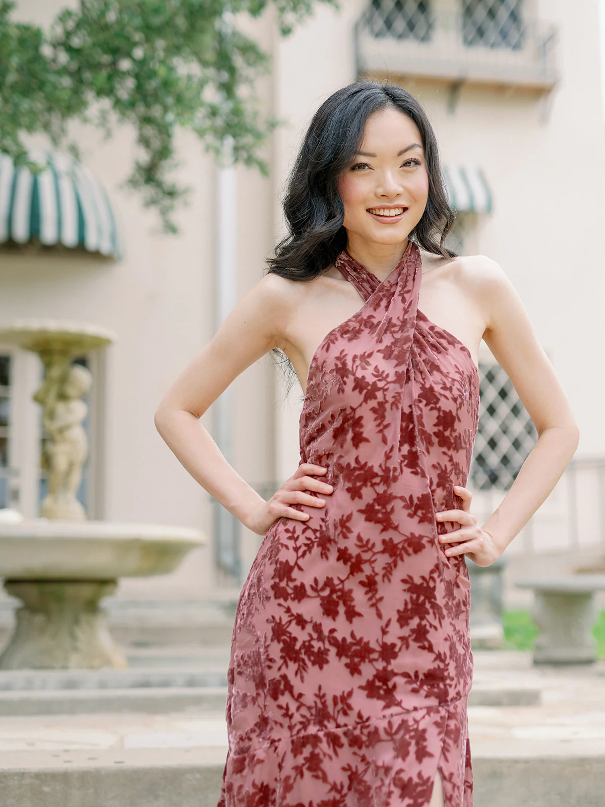 Athena Floral Burnout Velvet Dress | Made To Order - Image 3