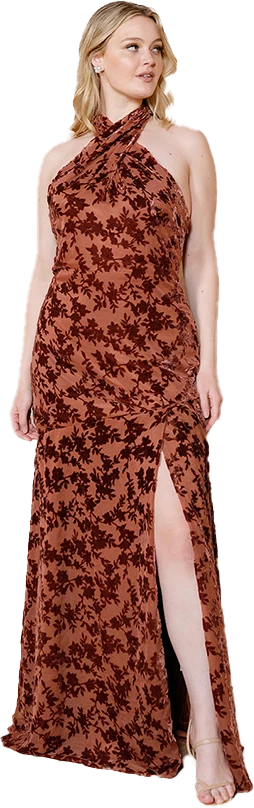 Athena Floral Burnout Velvet Dress | Made To Order - Image 30