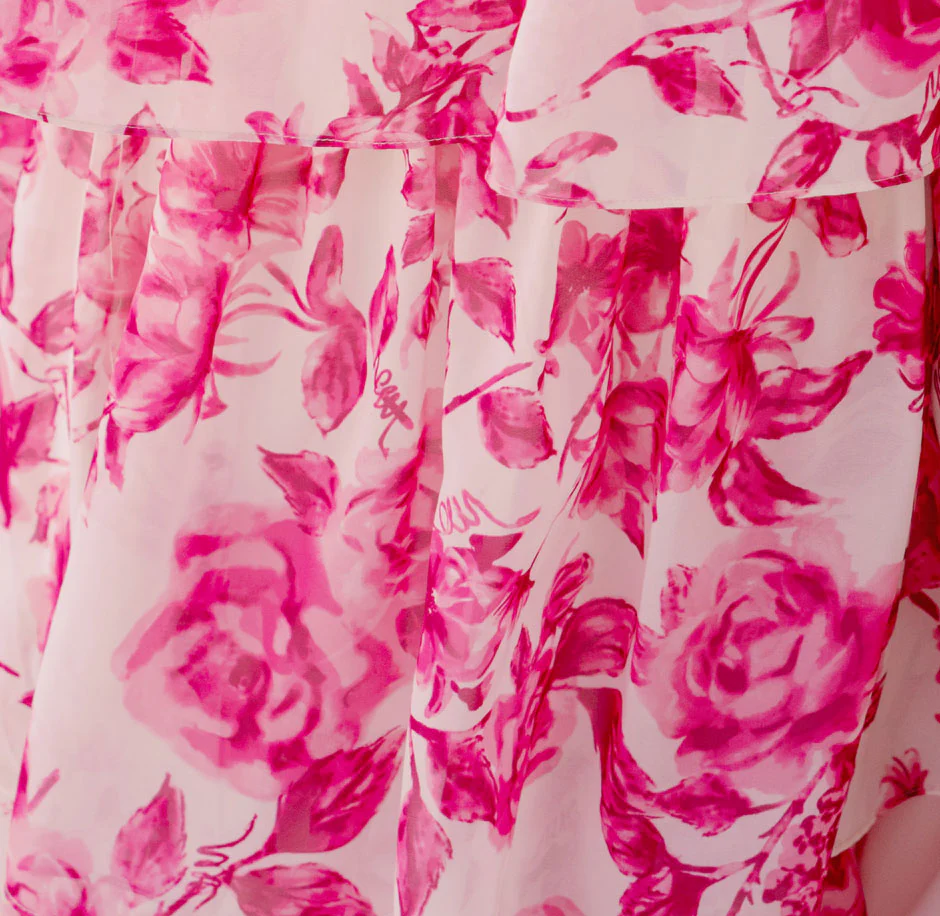 Athena Chiffon Floral Print Dress | Made To Order - Image 20