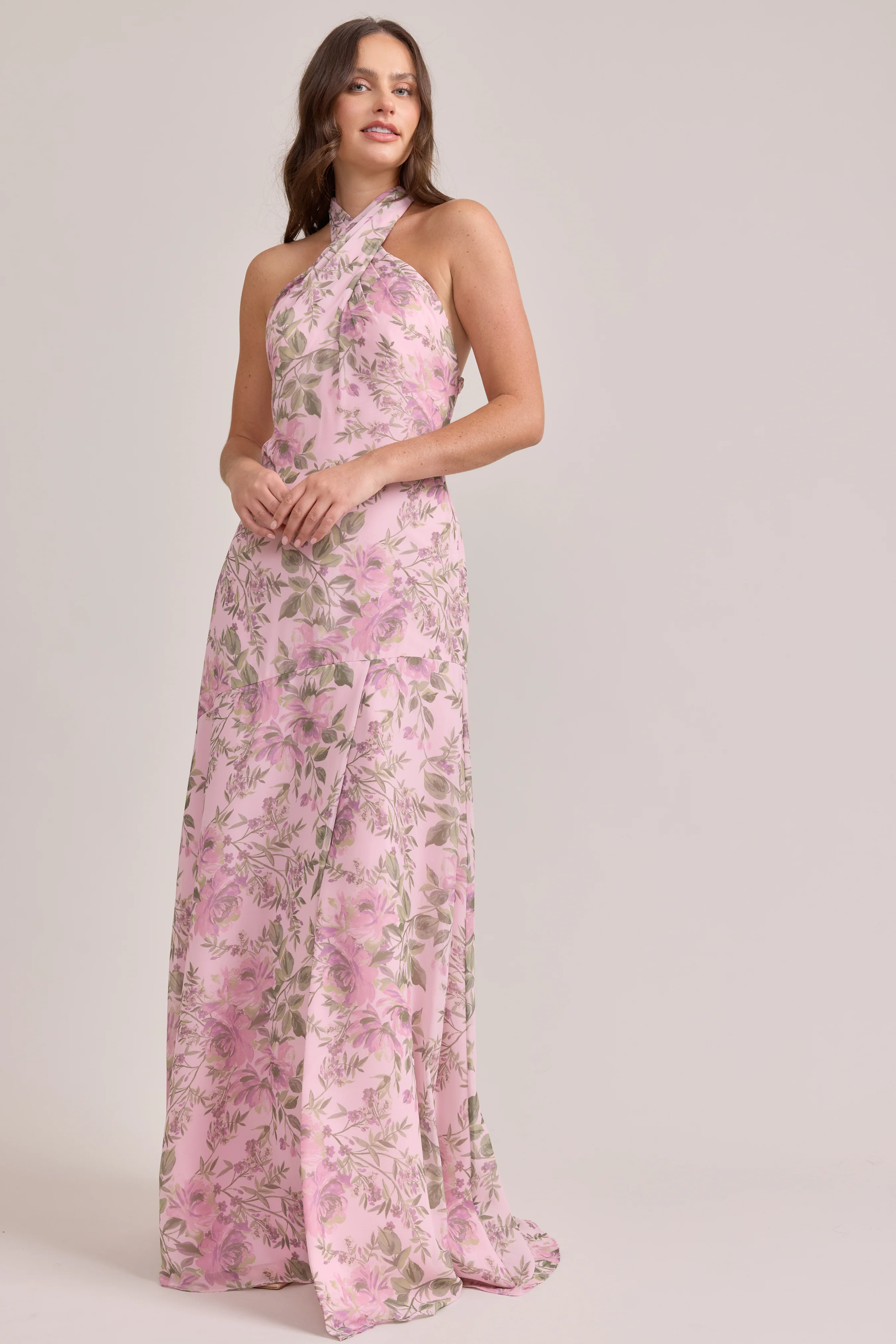 Athena Chiffon Floral Print Dress | Made To Order - Image 46