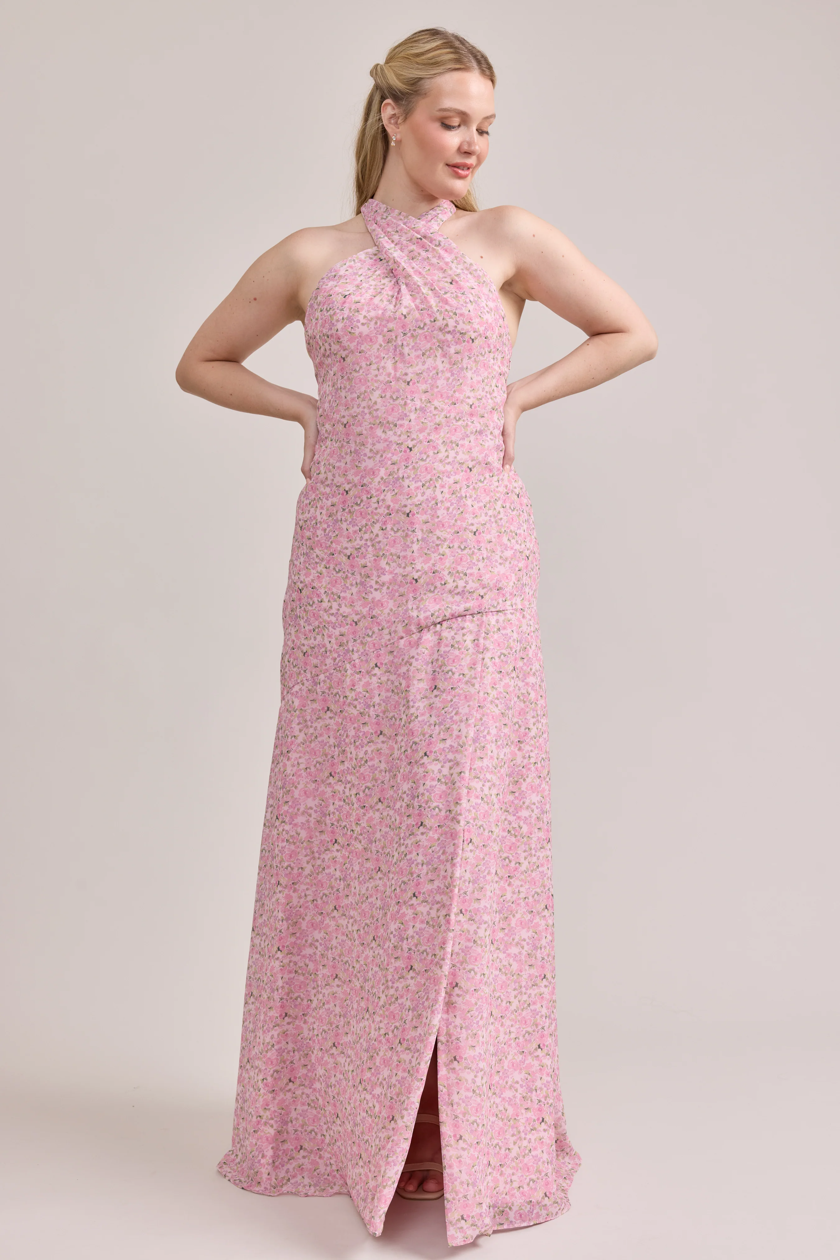 Athena Chiffon Floral Print Dress | Made To Order - Image 49