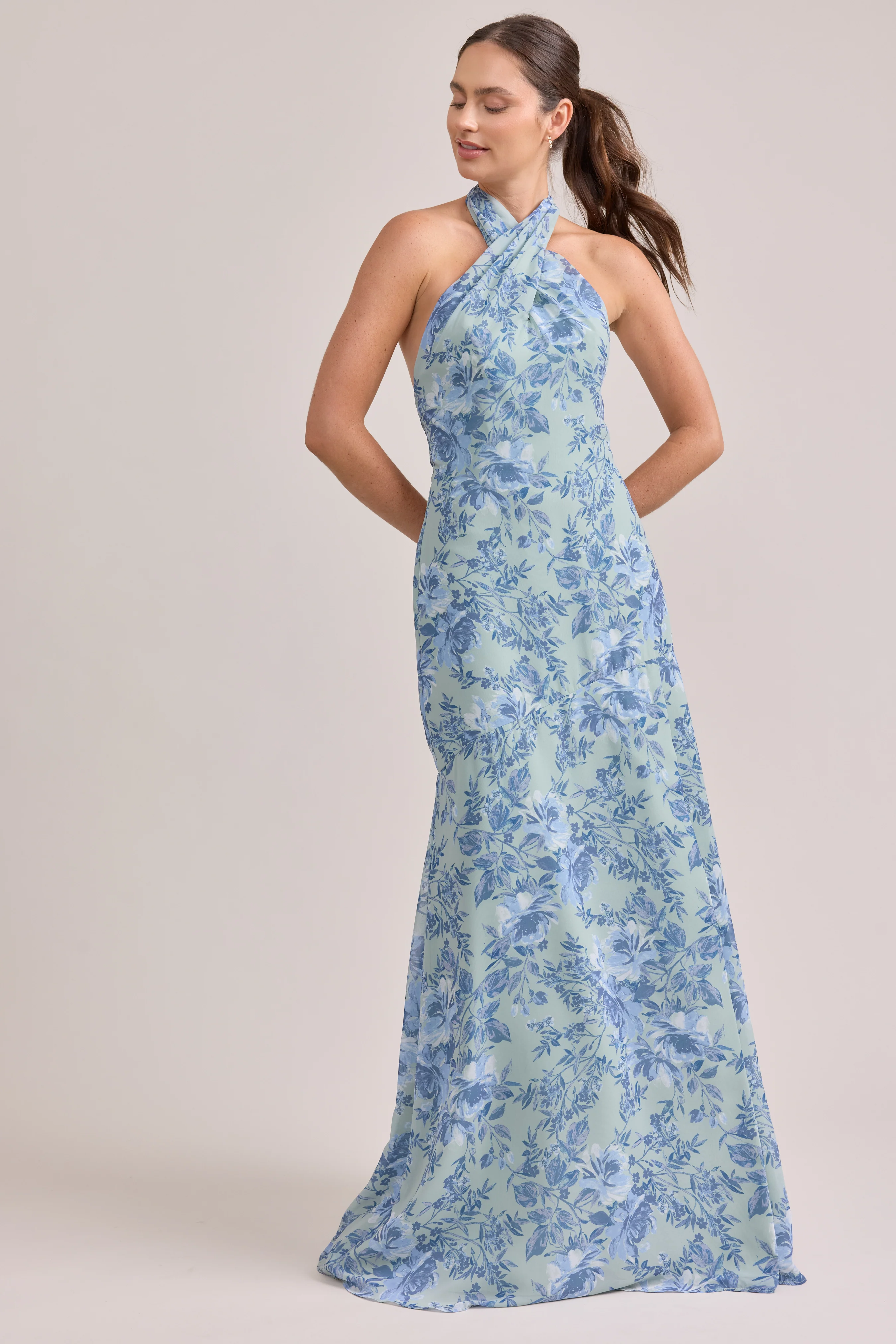 Athena Chiffon Floral Print Dress | Made To Order - Image 53