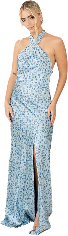 Athena Satin Floral Print Dress | Made To Order - Image 63