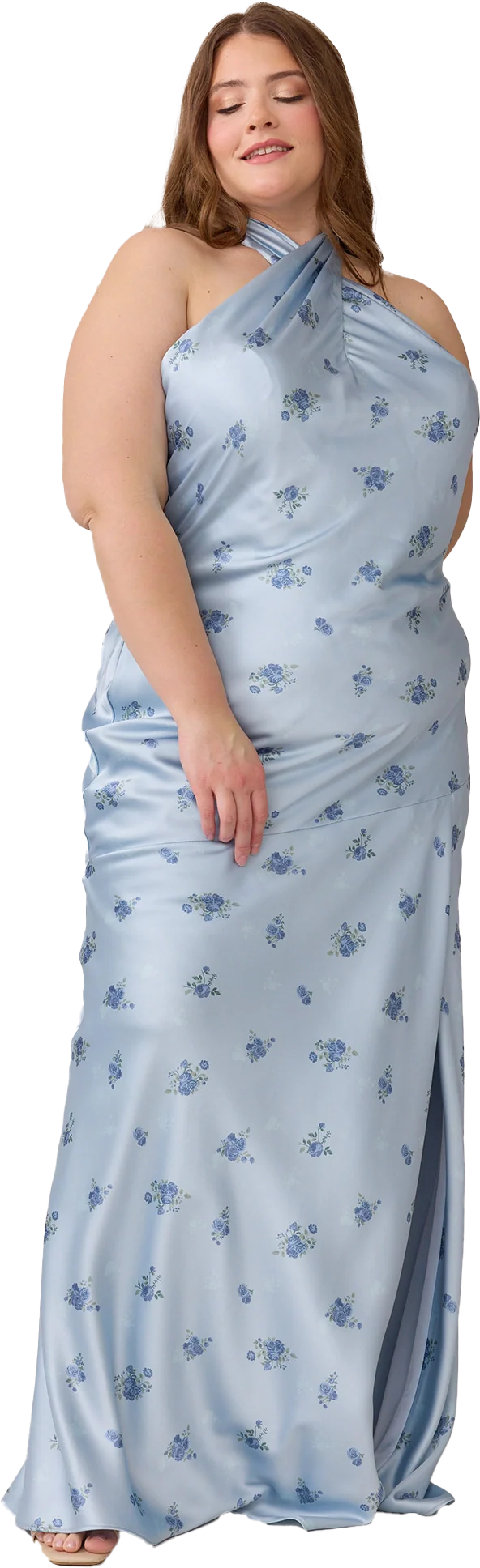 Athena Satin Floral Print Dress | Made To Order - Image 75