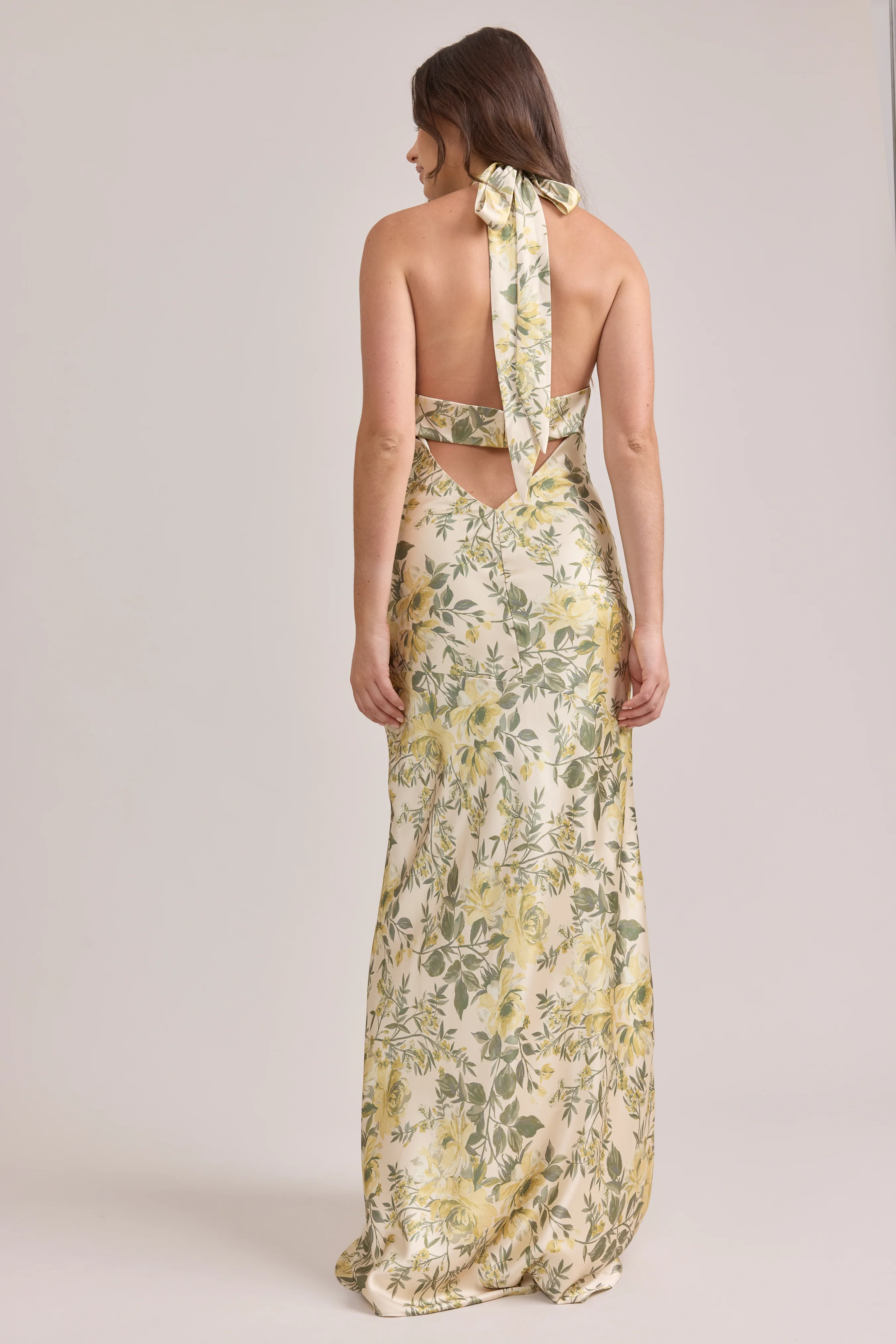 Athena Satin Floral Print Dress | Made To Order - Image 84