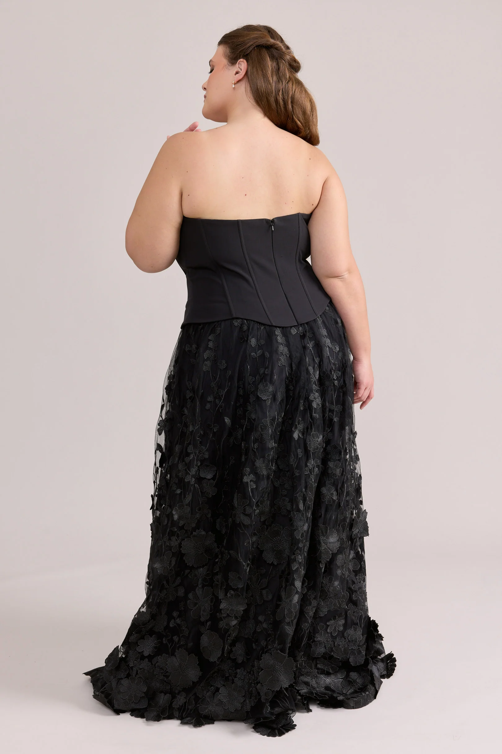 Azalea Crepe + Appliqué Dress Black | Ready To Ship - Image 3