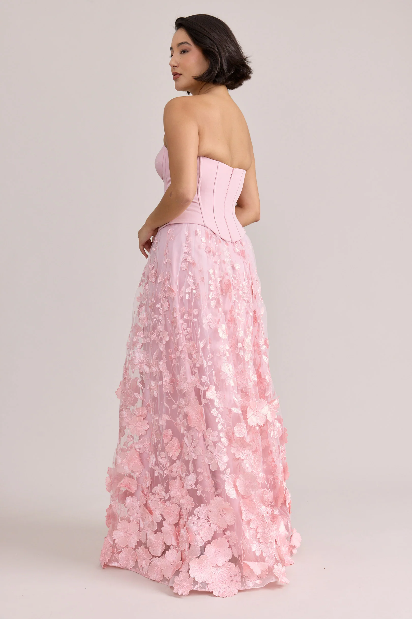 Azalea Crepe + Appliqué Dress Perfect Pink | Ready To Ship - Image 3
