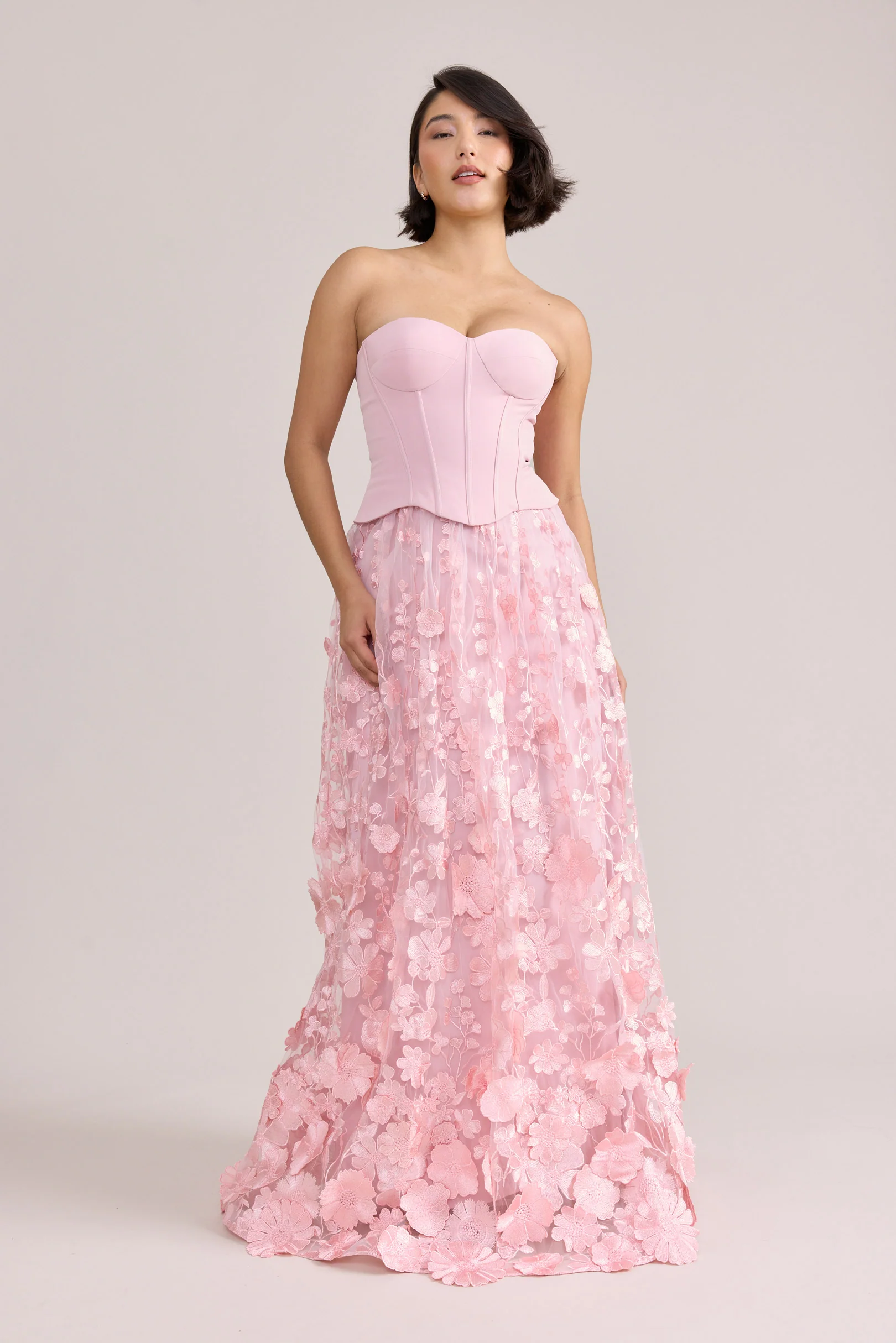 Azalea Crepe + Appliqué Dress Perfect Pink | Ready To Ship - Image 4