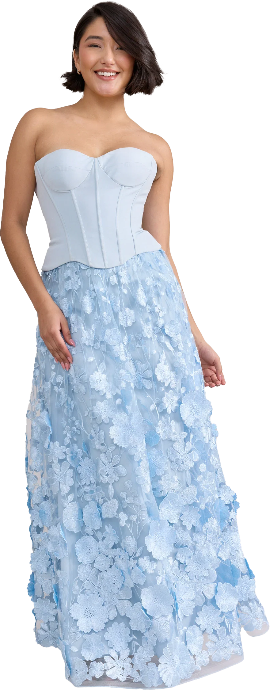 Azalea Crepe + Appliqué Dress Sky Blue | Ready To Ship - Image 5