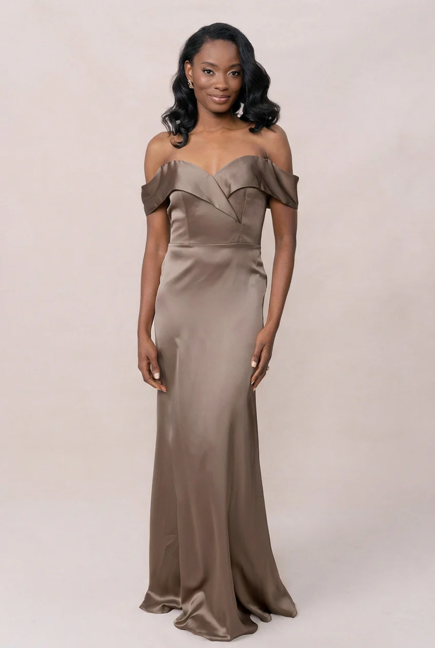 Bardot Satin Dress | Made To Order - Image 112