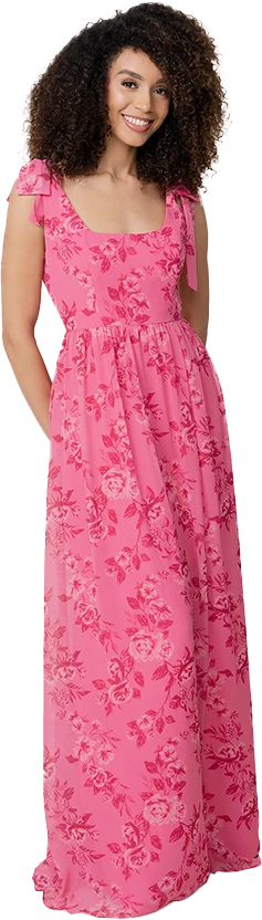 Bowie Chiffon Floral Print Dress | Made To Order - Image 38