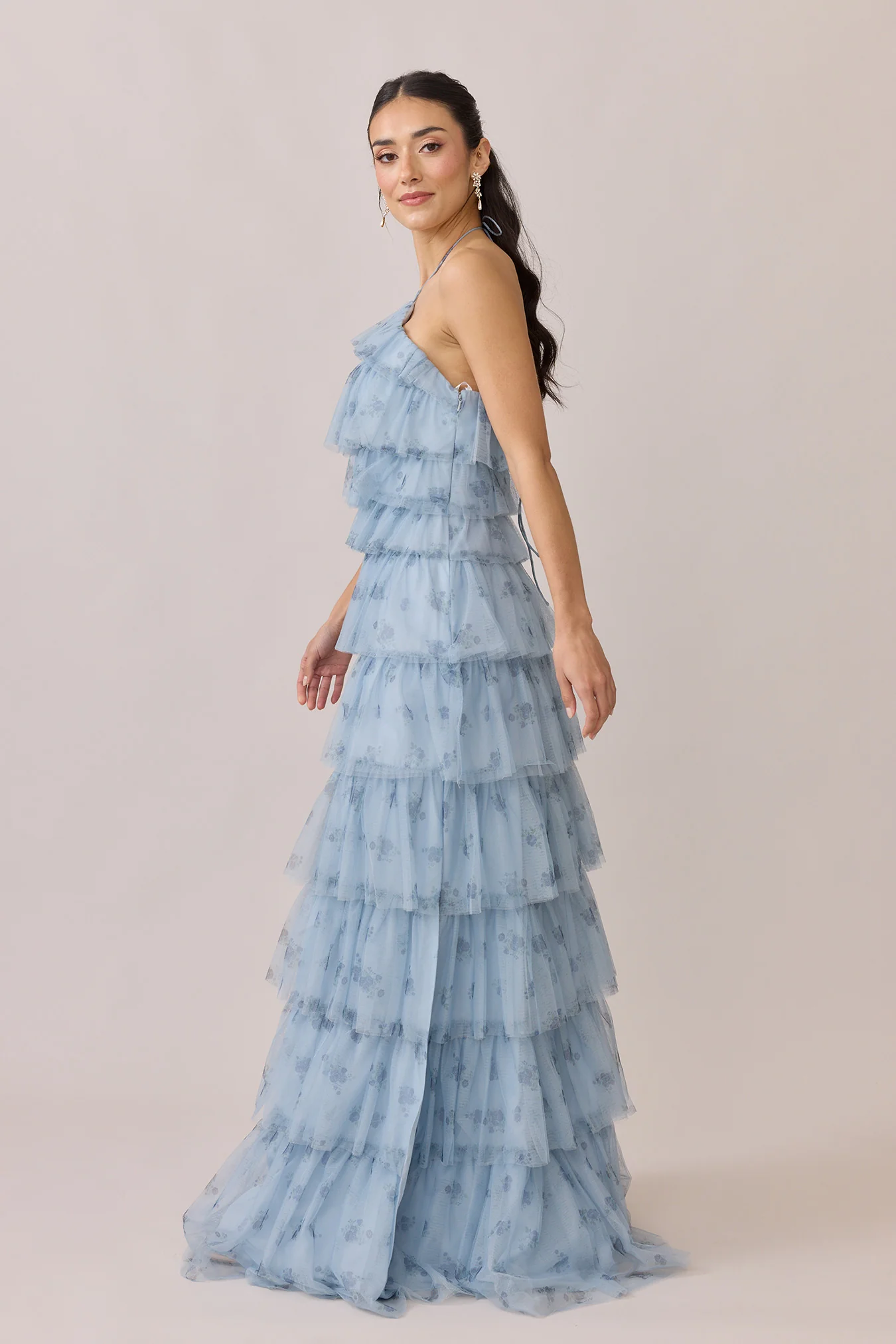 Carrie Tulle Floral Print Dress | Made To Order - Image 4