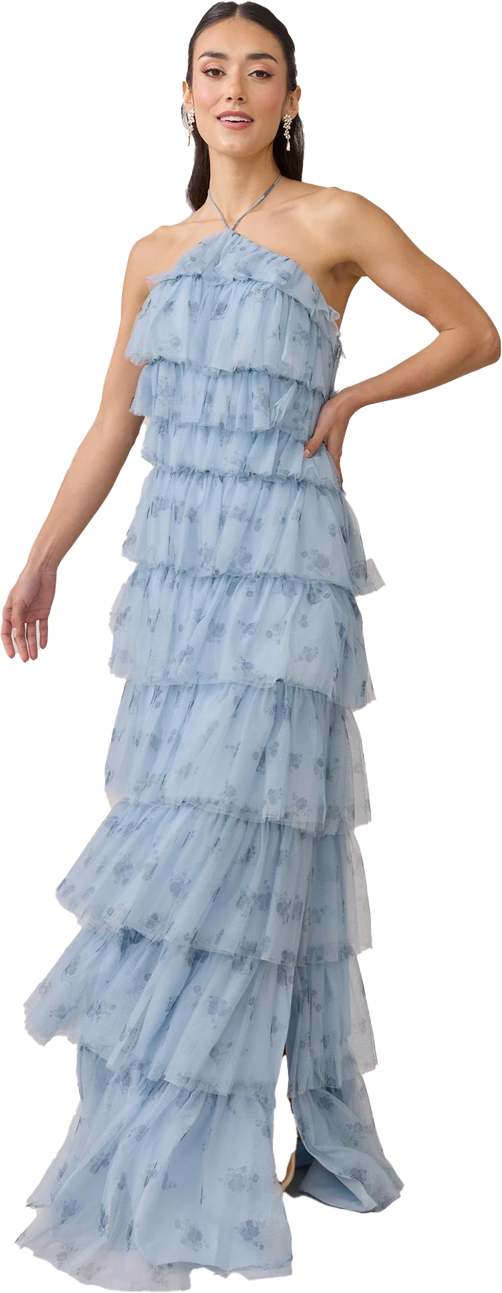 Carrie Tulle Floral Print Dress | Made To Order - Image 9
