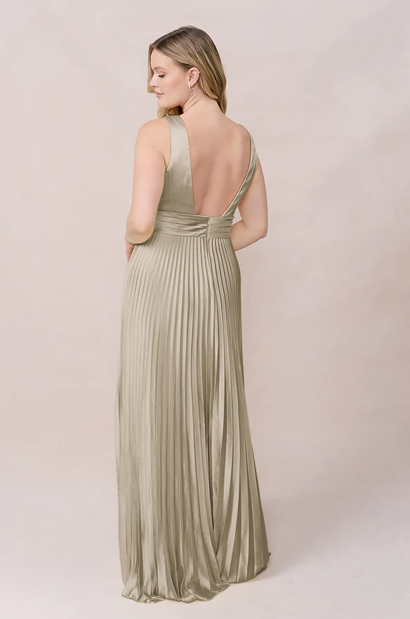 Celine Satin Pleated Dress | Made To Order - Image 106