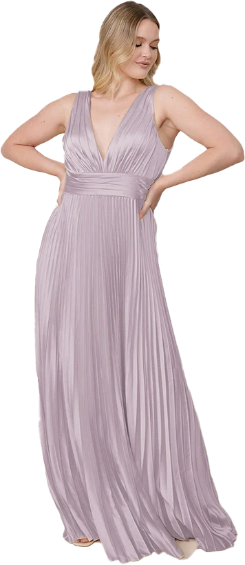Celine Satin Pleated Dress | Made To Order - Image 136