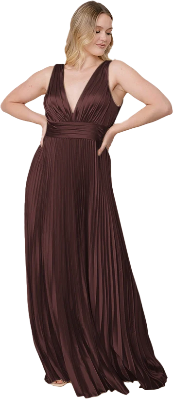 Celine Satin Pleated Dress | Made To Order - Image 137