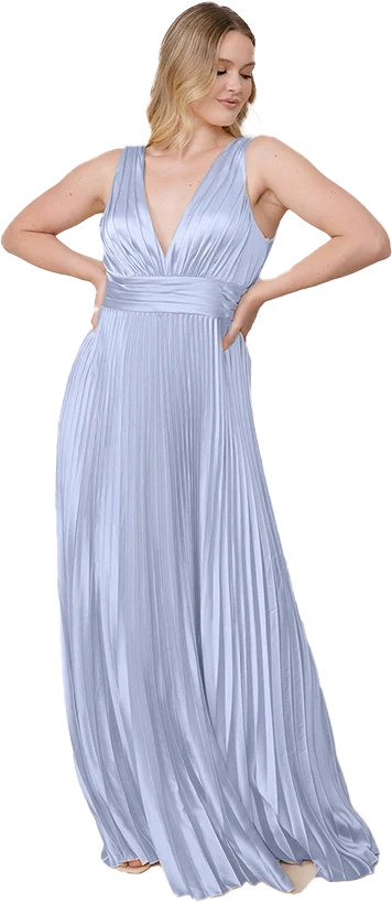 Celine Satin Pleated Dress | Made To Order - Image 143