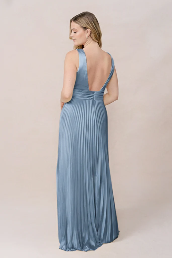 Celine Satin Pleated Dress | Made To Order - Image 162
