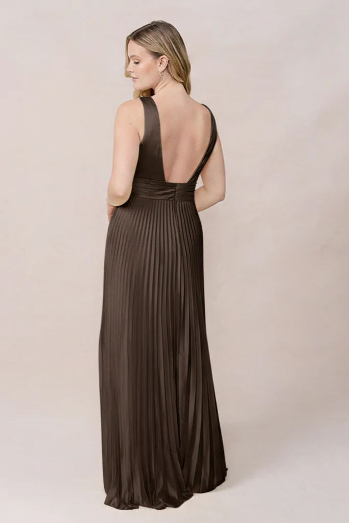 Celine Satin Pleated Dress | Made To Order - Image 165