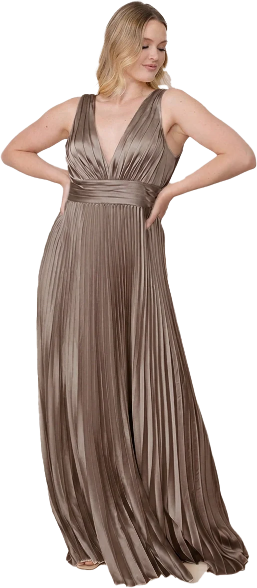Celine Satin Pleated Dress | Made To Order - Image 168