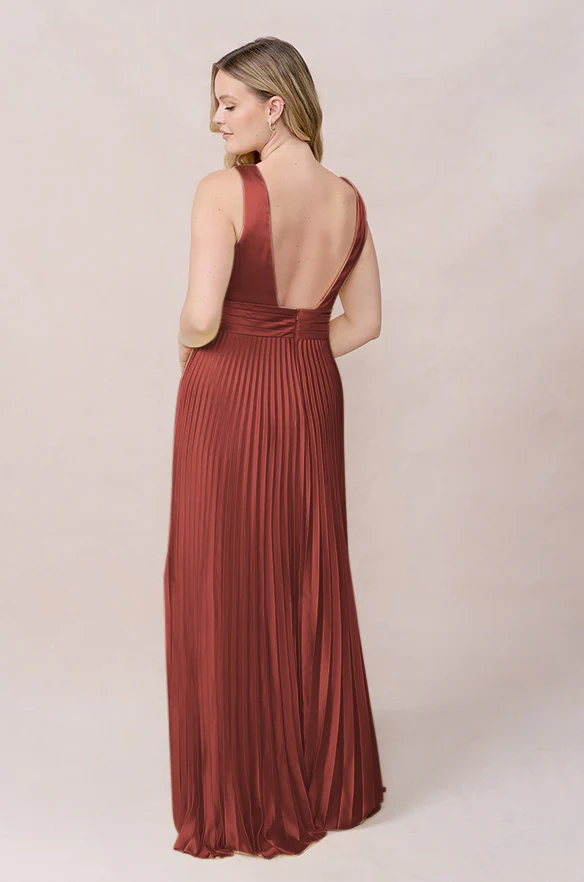 Celine Satin Pleated Dress | Made To Order - Image 22