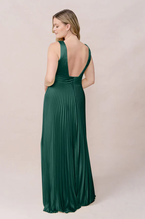 Celine Satin Pleated Dress | Made To Order - Image 36