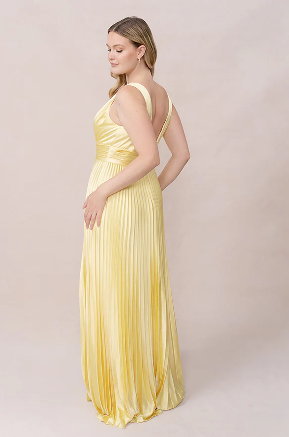 Celine Satin Pleated Dress | Made To Order - Image 5