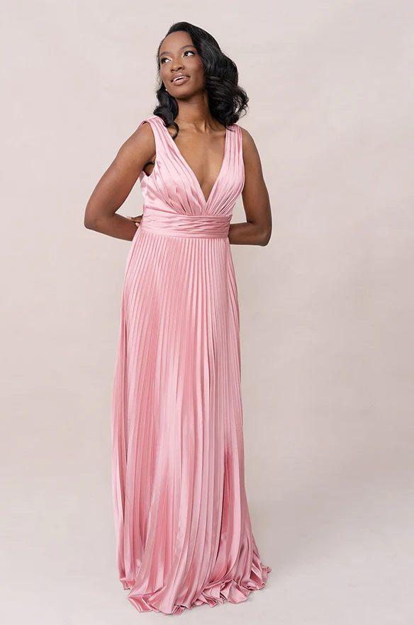 Celine Satin Pleated Dress | Made To Order - Image 6
