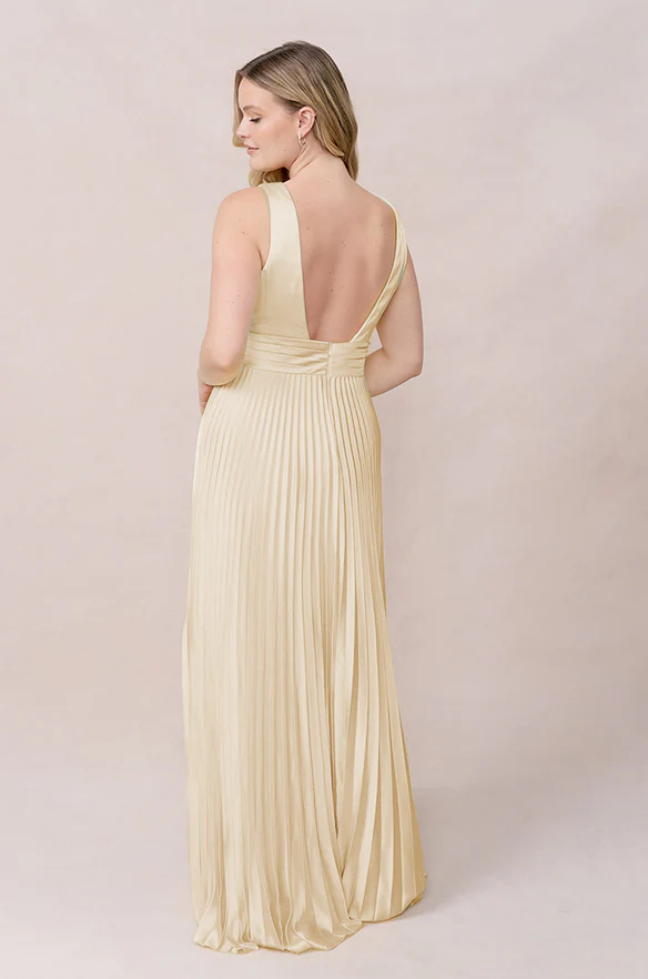 Celine Satin Pleated Dress | Made To Order - Image 66
