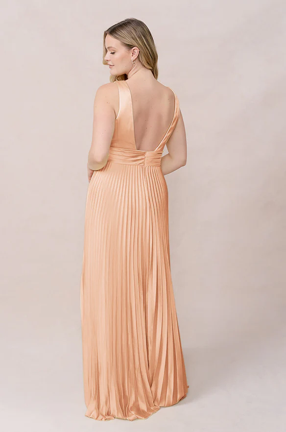 Celine Satin Pleated Dress | Made To Order - Image 68