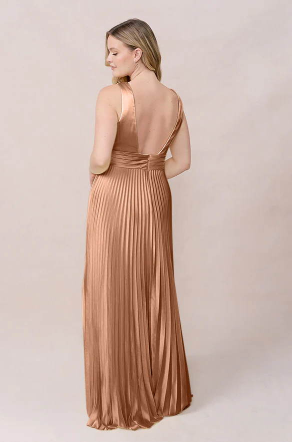 Celine Satin Pleated Dress | Made To Order - Image 96