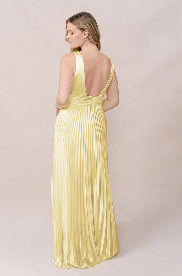 Celine Satin Pleated Dress | Made To Order - Image 98