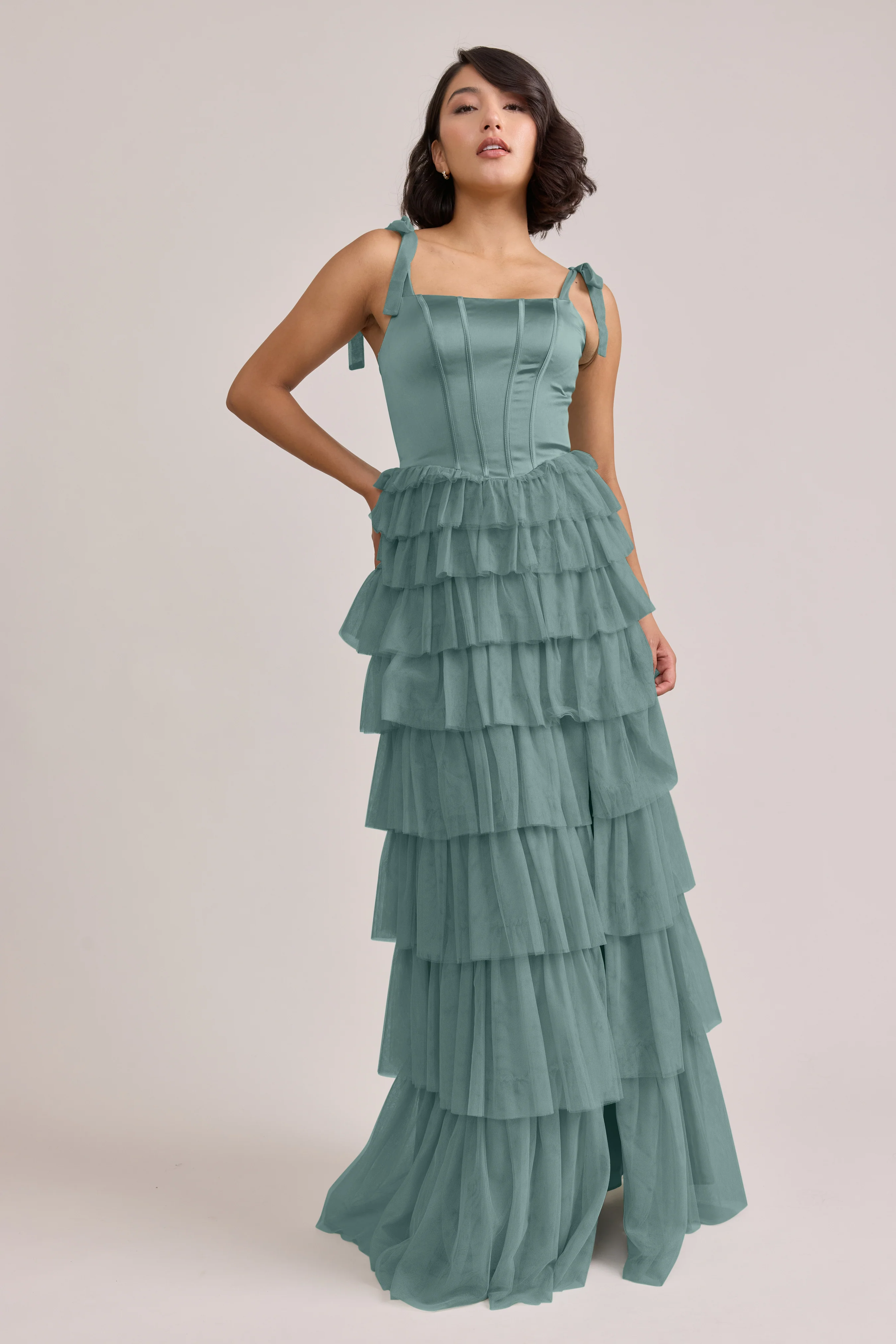 Charlotte Satin + Tulle Dress | Made To Order - Image 40