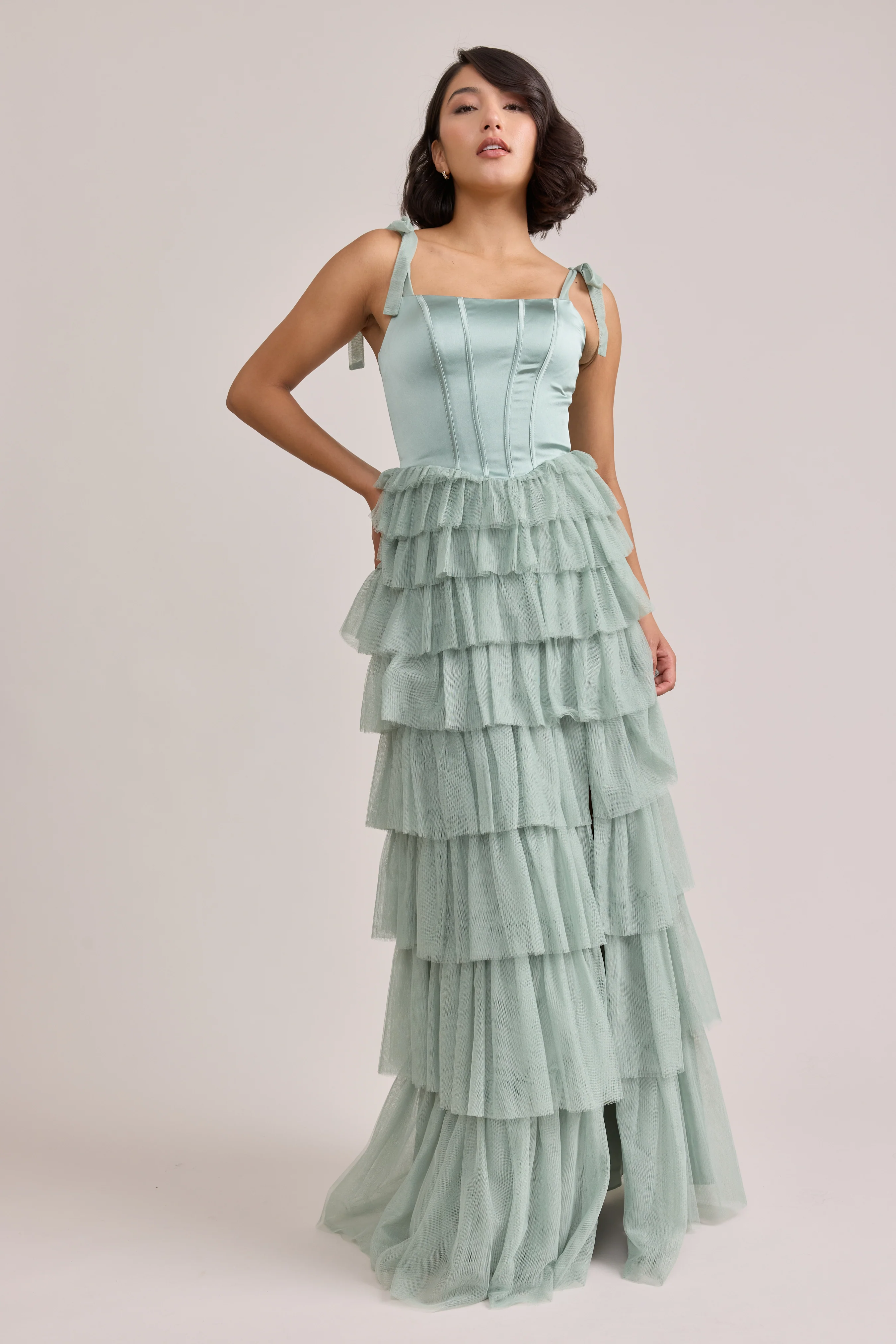 Charlotte Satin + Tulle Dress | Made To Order - Image 48