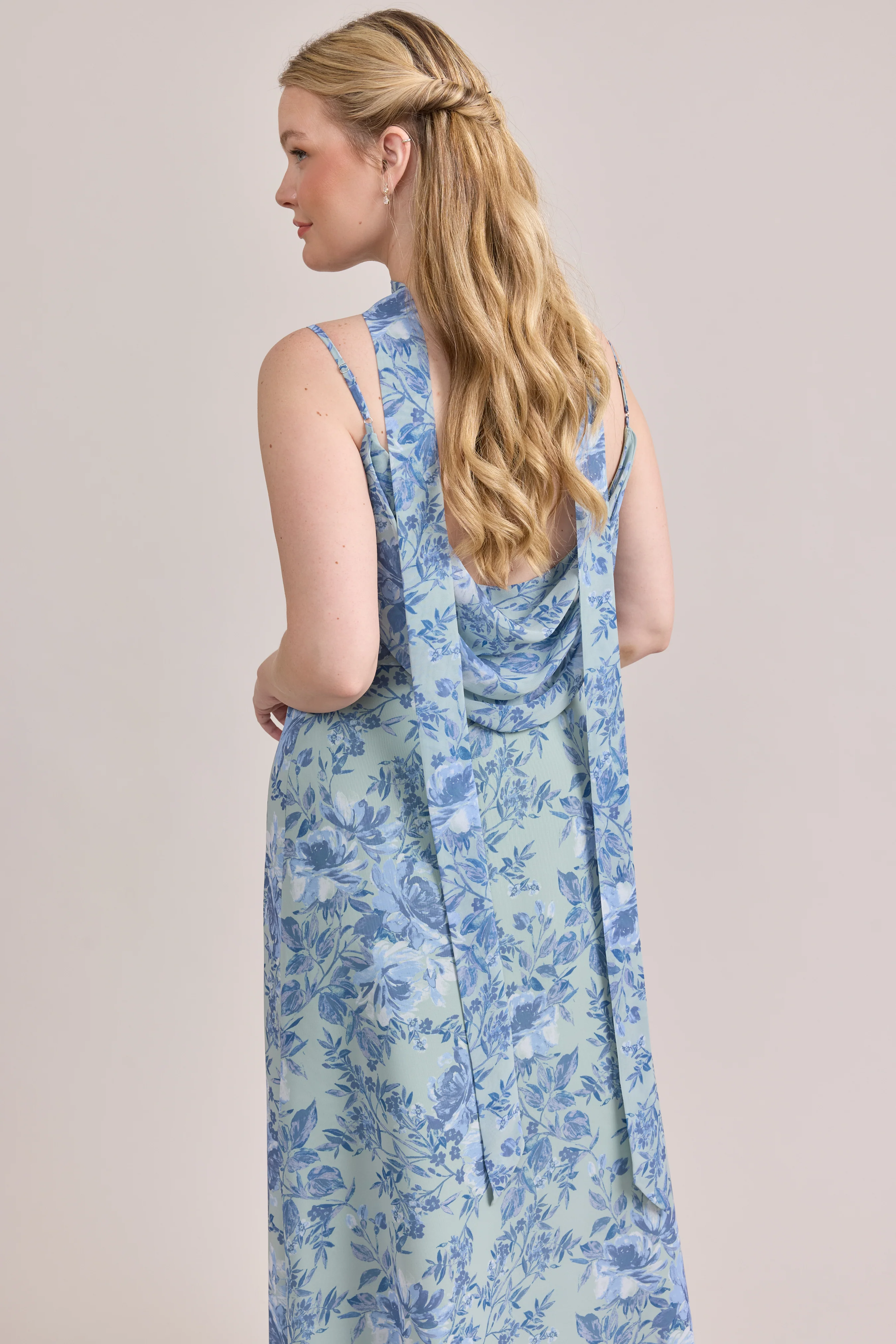 Chiffon Floral Print Skinny Scarf | Made To Order - Image 35