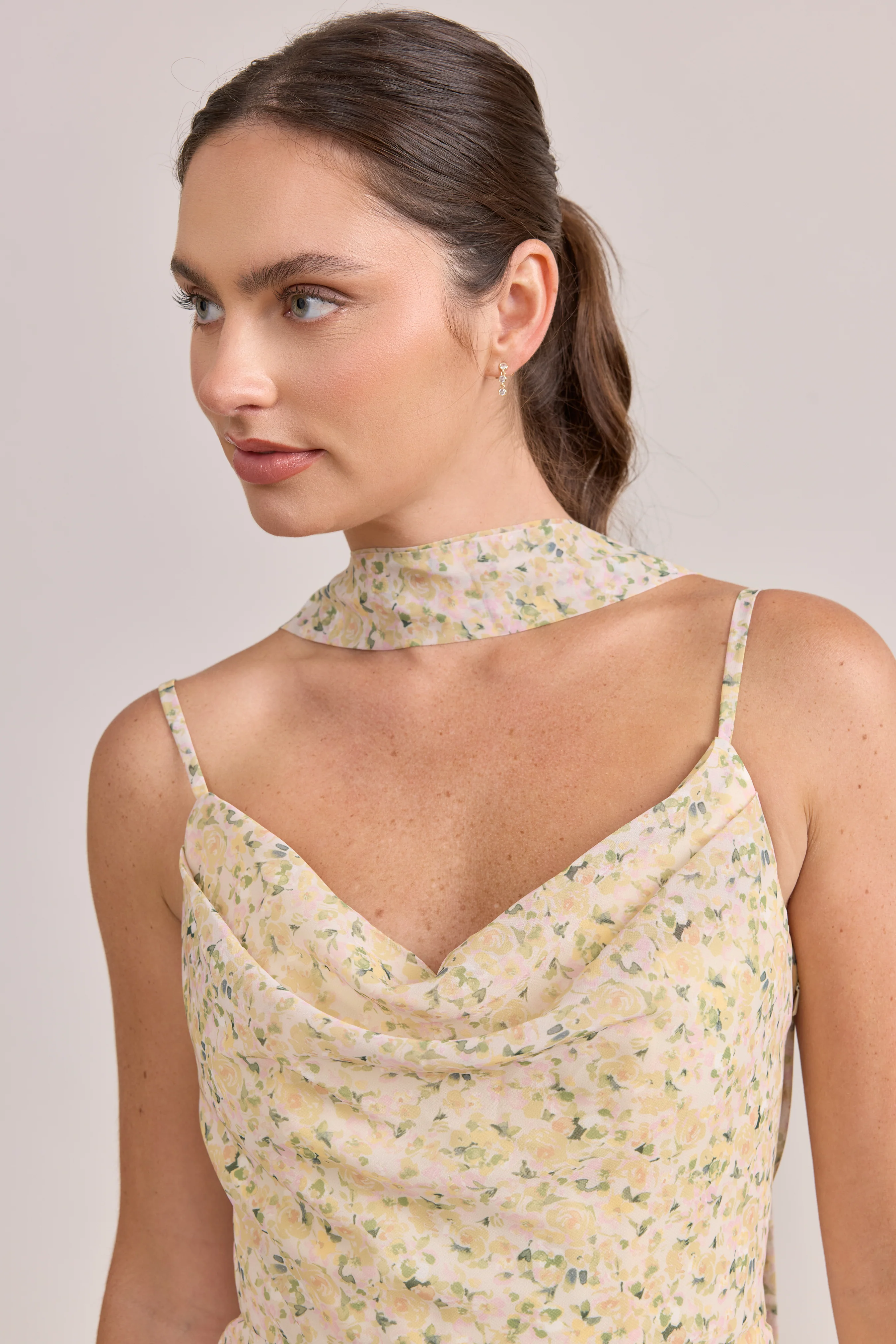 Chiffon Floral Print Skinny Scarf | Made To Order - Image 39