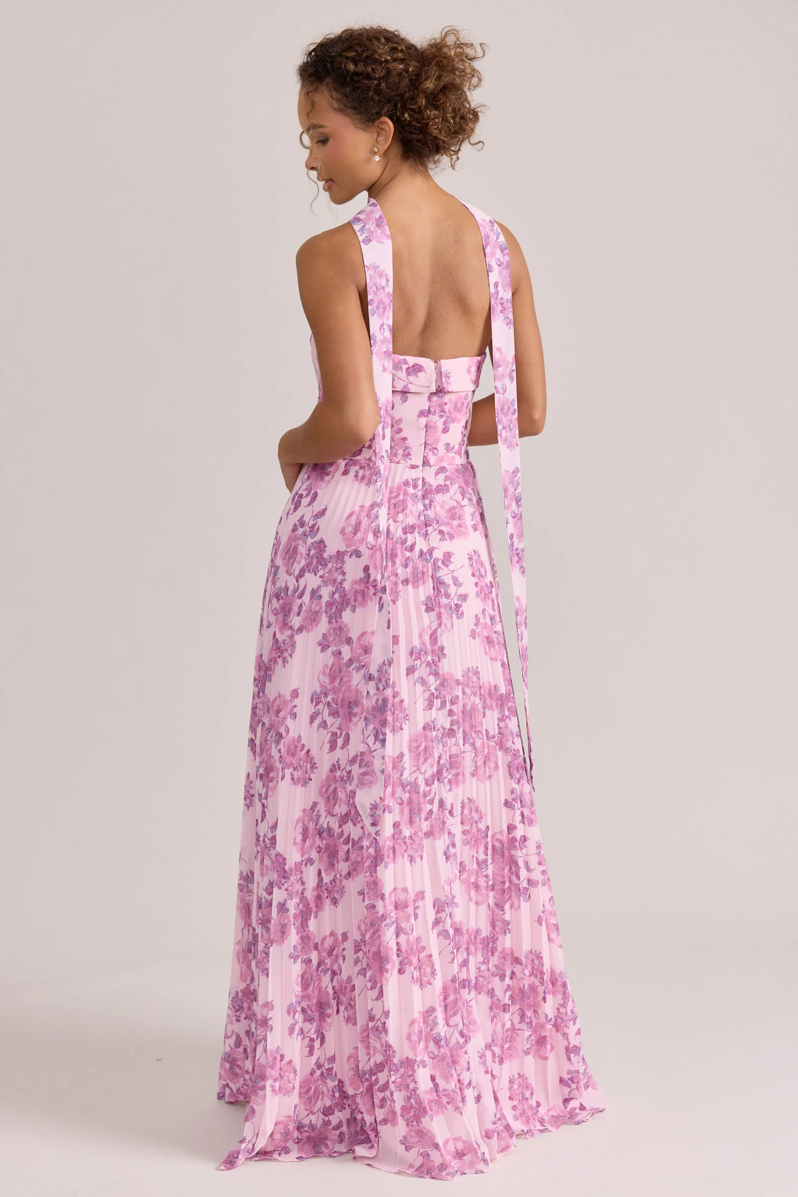 Chiffon Floral Print Skinny Scarf | Made To Order - Image 48