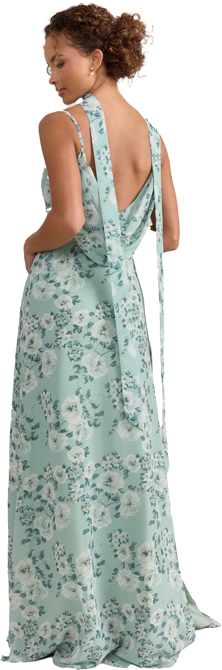 Chiffon Floral Print Skinny Scarf | Made To Order - Image 53