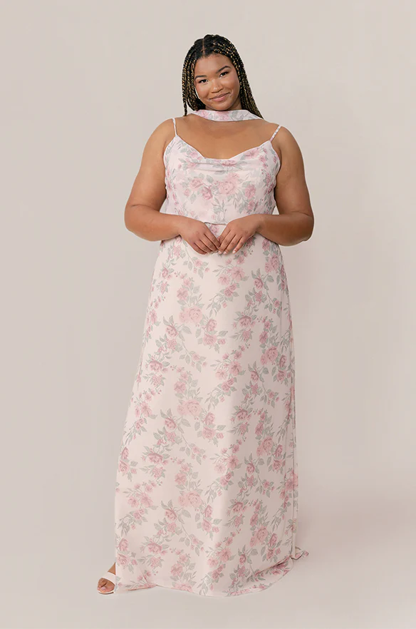 Chiffon Floral Print Skinny Scarf | Made To Order - Image 8